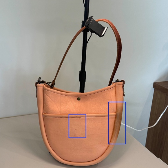 Go Forth Goods Celeste Small Leather Hobo Peach Fuzz - Picture 6 of 9